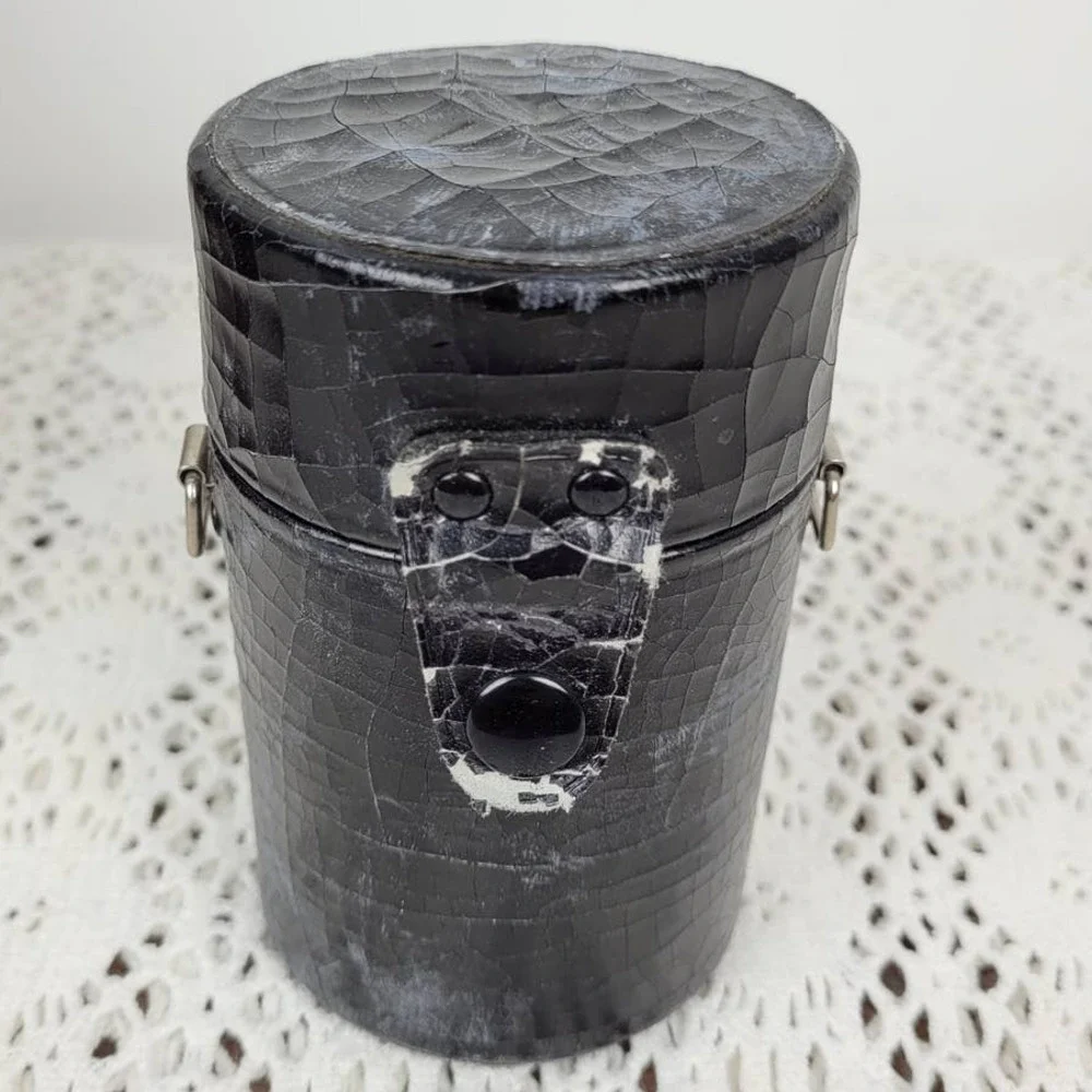Vintage 1960s / 1970s Brown Faux Leather Camera Carrying Case Bag & Lens Case